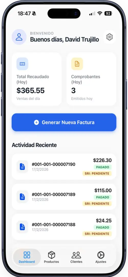 Acceso al sistema de facturación ilimitada para PYMES en Ecuador