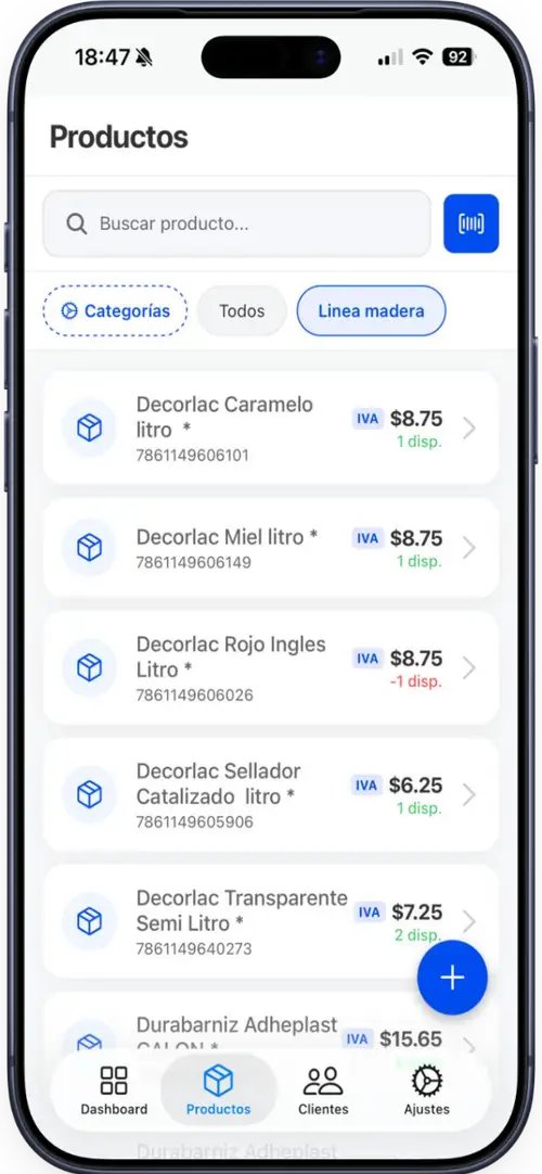 Gestión de productos y servicios - Software contable Good Systems